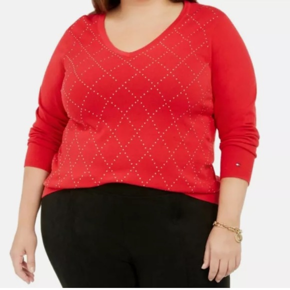 Tommy Hilfiger Red Cotton Sweater - Picture 2 of 5